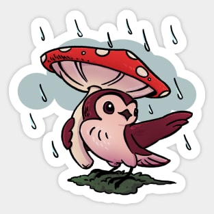 Little Owl in the Rain Sticker